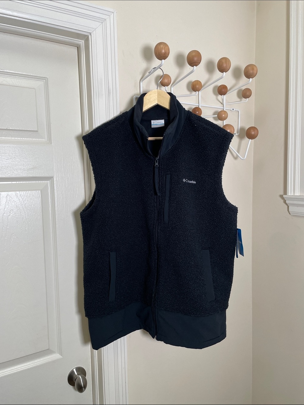 Columbia NWT Boundless Trek Outdoor Sherpa Fleece Vest Black XL